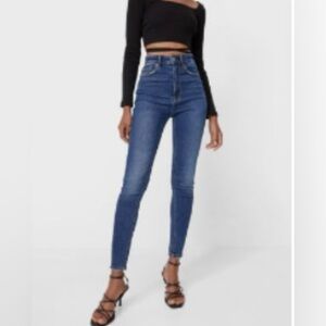Stradivarius high waist skinny jean in dark wash